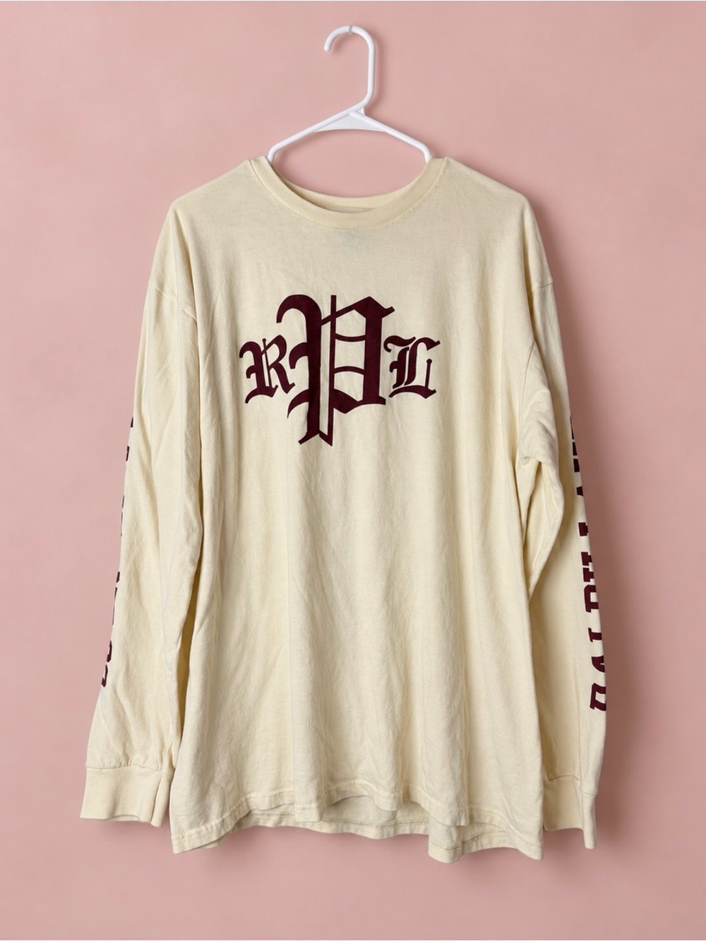 Vintage Polo Jeans Co. Ralph Lauren Gothic Logo Long-Sleeve Shirt Size Large